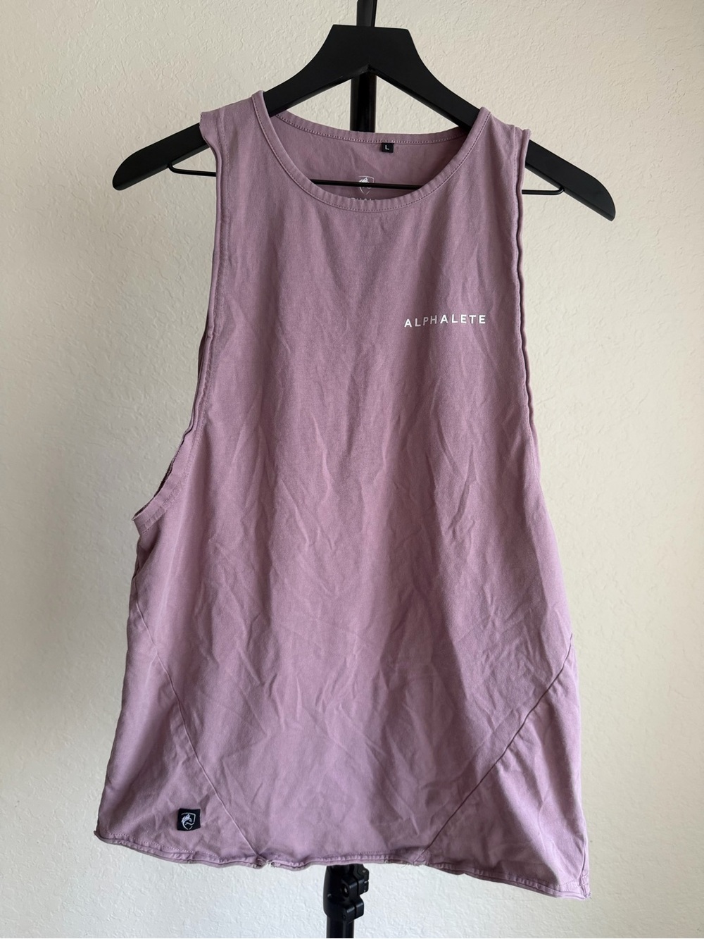 Alphalete Tank Top Faded Black Wolf Large L Performance Fit Men's